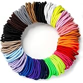 203 Pieces Hair Ties, 4MM Elastic Ponytail Holders for Women and Girls | No damage elastic design, medium size, multicolor pack with 20 colors.