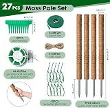 Mactoou Moss Pole 65cm 4Pcs Coir Moss Poles for Monstera Bendable Totem Pole Kit view 2