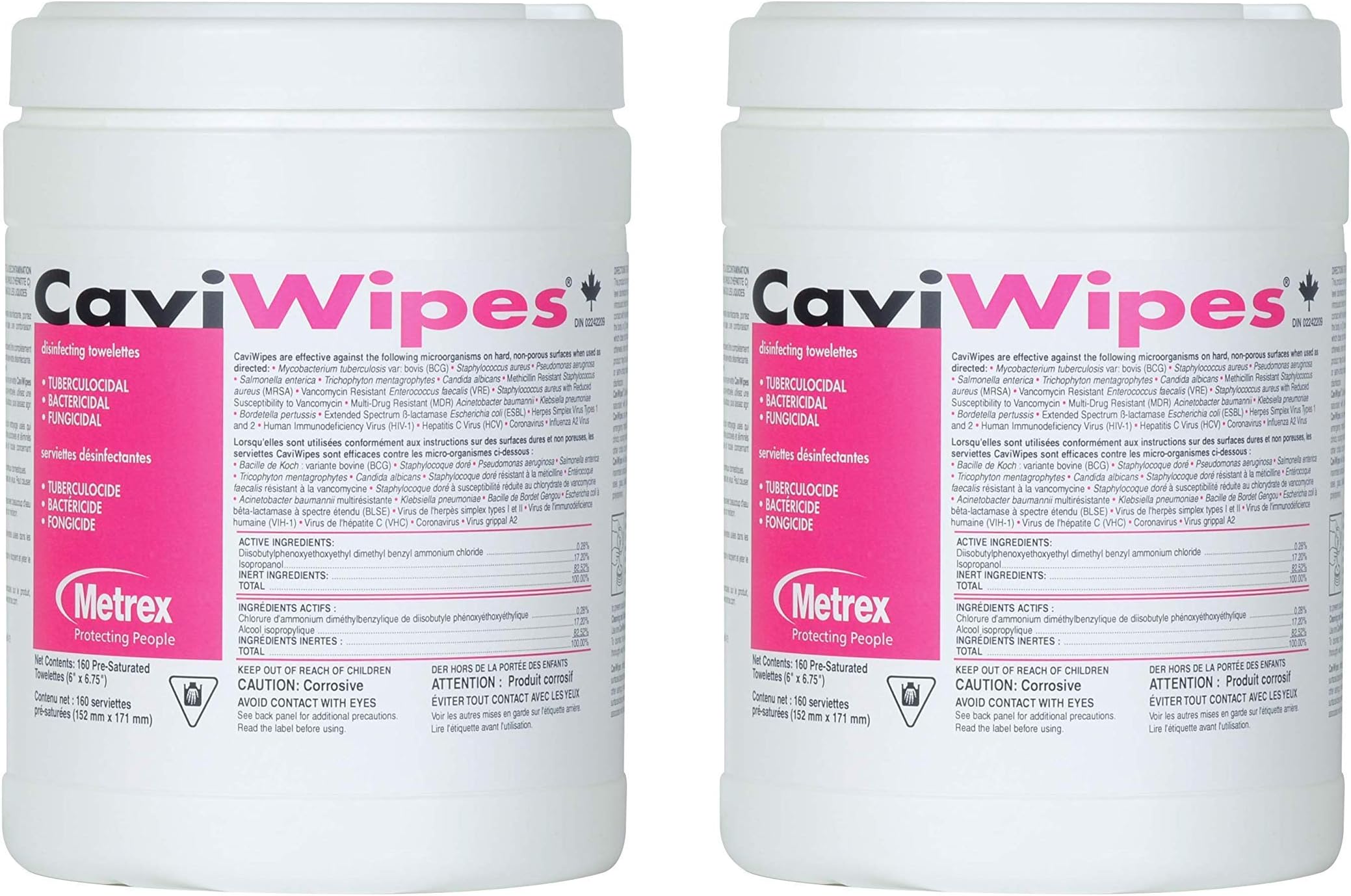CaviWipes Metrex Disinfecting Towelettes Canister Wipes, 160 Count (Twо Pаck)