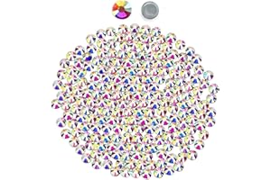 NOVANI Hotfix Rhinestones Flatback Rhinestones for Crafts Glass AB Rhinestones Round Crystals Gems for Clothes Shoes Bag DIY Decoration (SS12/3.2MM/1440pcs)