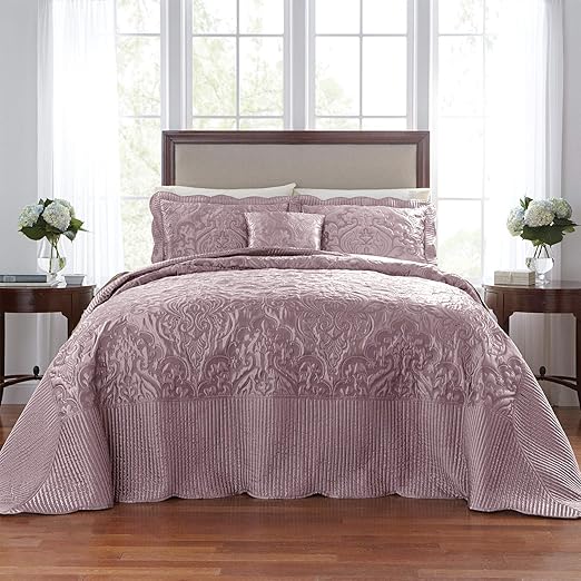 Amazon Com Brylanehome Amelia Satin Bedspread Twin Dusty Mauve