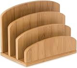 Osco Bamboo Letter Holder & Mail Sorter Natural MOSO Bamboo Desk Rack view 2