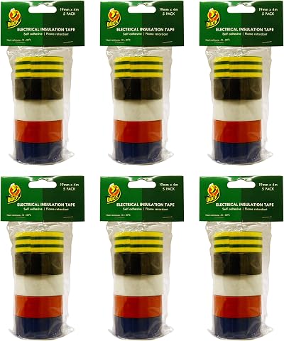 Duck Tape Insulating Electrical Tape Multipack 19mm x 4m Pack of 6
