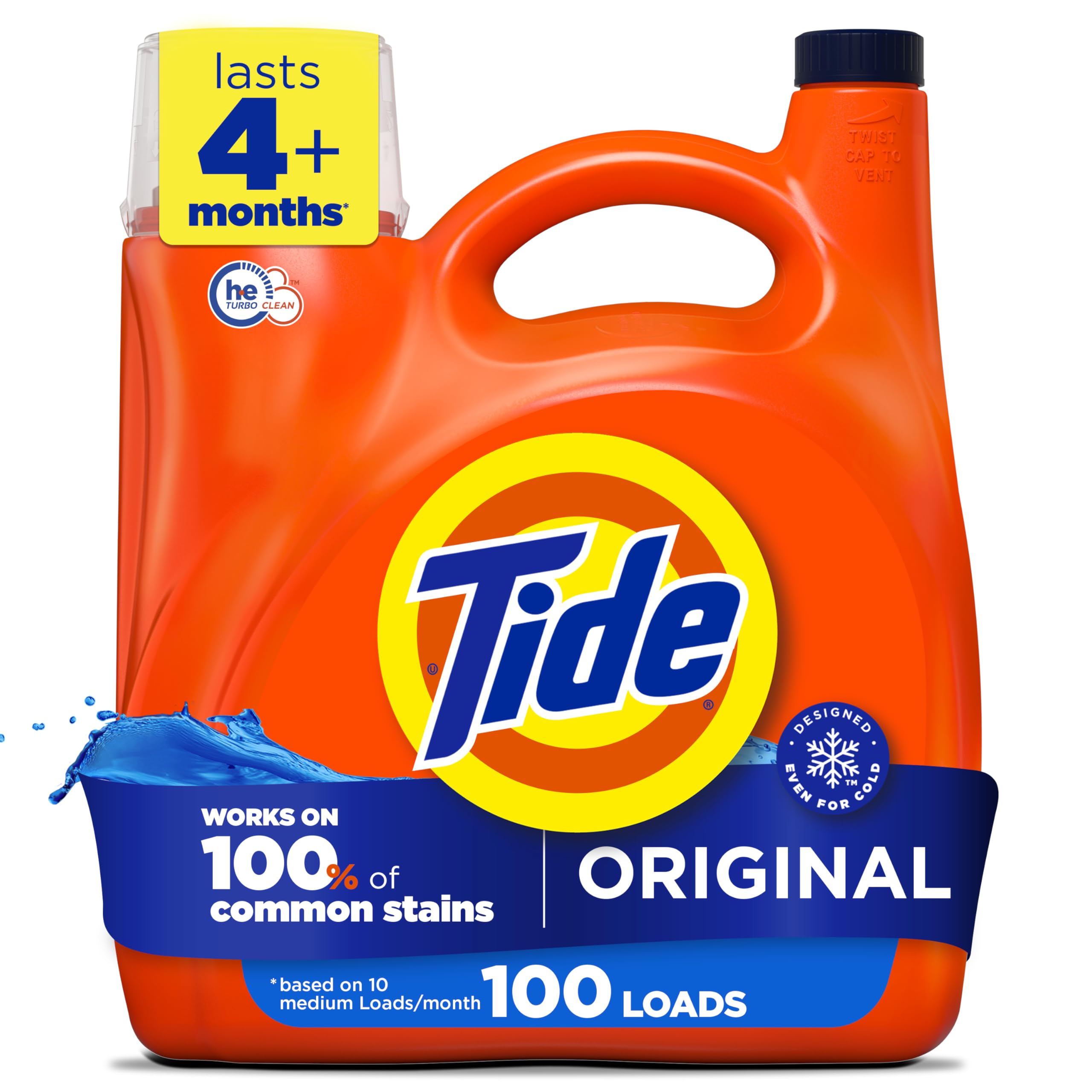 Photo 1 of Tide Laundry Detergent Liquid, Original Scent, HE Compatible, 100 Loads, 132 fl oz, Tide Laundry Detergent, Liquid Laundry Detergent (Packaging May Vary)