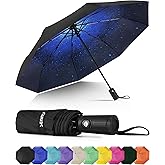 Seniny Windproof Travel Umbrella, Automatic Umbrellas for Rain, Portable & Compact Umbrellas for Backpack, Strong UV for Protection, Folding Small Sun Umbrella for Car, Walking
