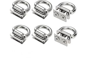 Naisfei Pack of 6 D Rings, Metal Bag Connector with D-Ring, 18 mm Handbag Bridge Holder Buckle with Screws for DIY Bags, Keyr