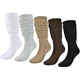 Slouch Socks Girls Cushioned Chunky Stacked Boot Socks Soft Warm Long Athletic Knee High Sock Scrunch