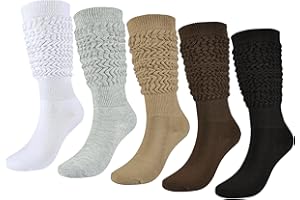 Slouch Socks Girls Cushioned Chunky Stacked Boot Socks Soft Knit Warm Long Athletic Knee High Sock Scrunch