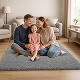 BPIL Silver 160x230cm 5cm Thick Shaggy Rug Modern Living Room Carpet view 7