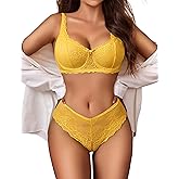Avidlove Women's Lingerie Set Lace Bra and Panty Sets 2 Piece Lace Babydoll Outfits