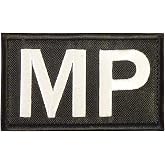 Military Brassard MP Laser Tactical Morale Army Embroidered Touch Fastener Patch (Black and White)