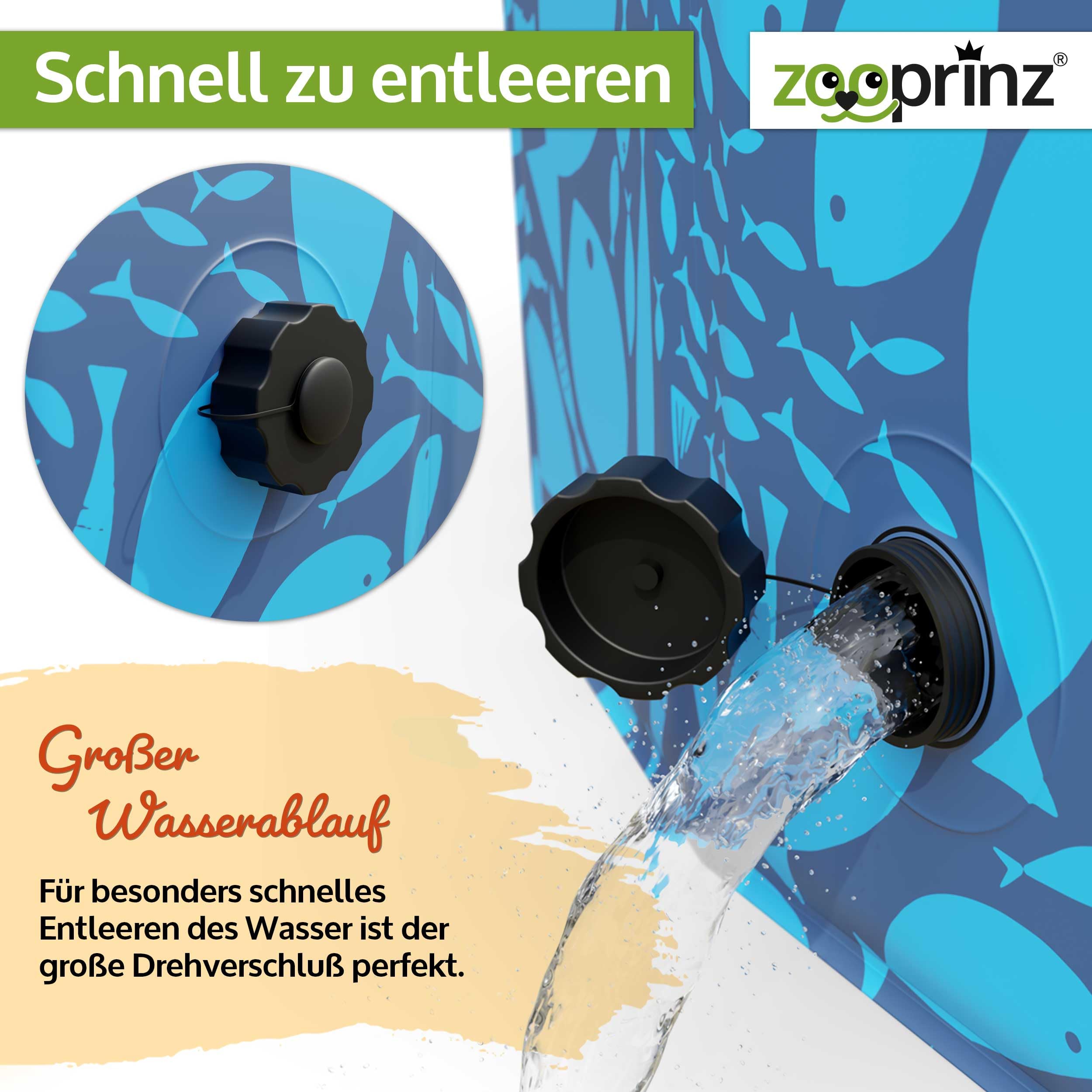 zooprinz Faltbarer Pool 120x30 cm - Für große, kleine Hunde & Kinder in 2 Größen 160/120 x 30 cm – Haustier Hundepool stabil & rutschfest Swimmingpool, Planschbecken Hund Kind – Schwimmbad 6