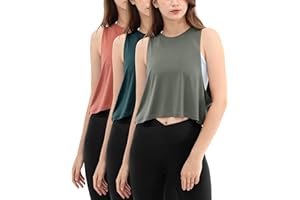 ODODOS 3-Pack Loose Tank Tops for Women Sleeveless Gym Athletic Workout Tops Yoga Shirts