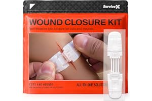 SurviveX Zip Stitch Wound Closure Strips Kit - Repair Wounds Without Stitches - Zipstitch Sutures - Laceration Closure Kit - FSA HSA Approved