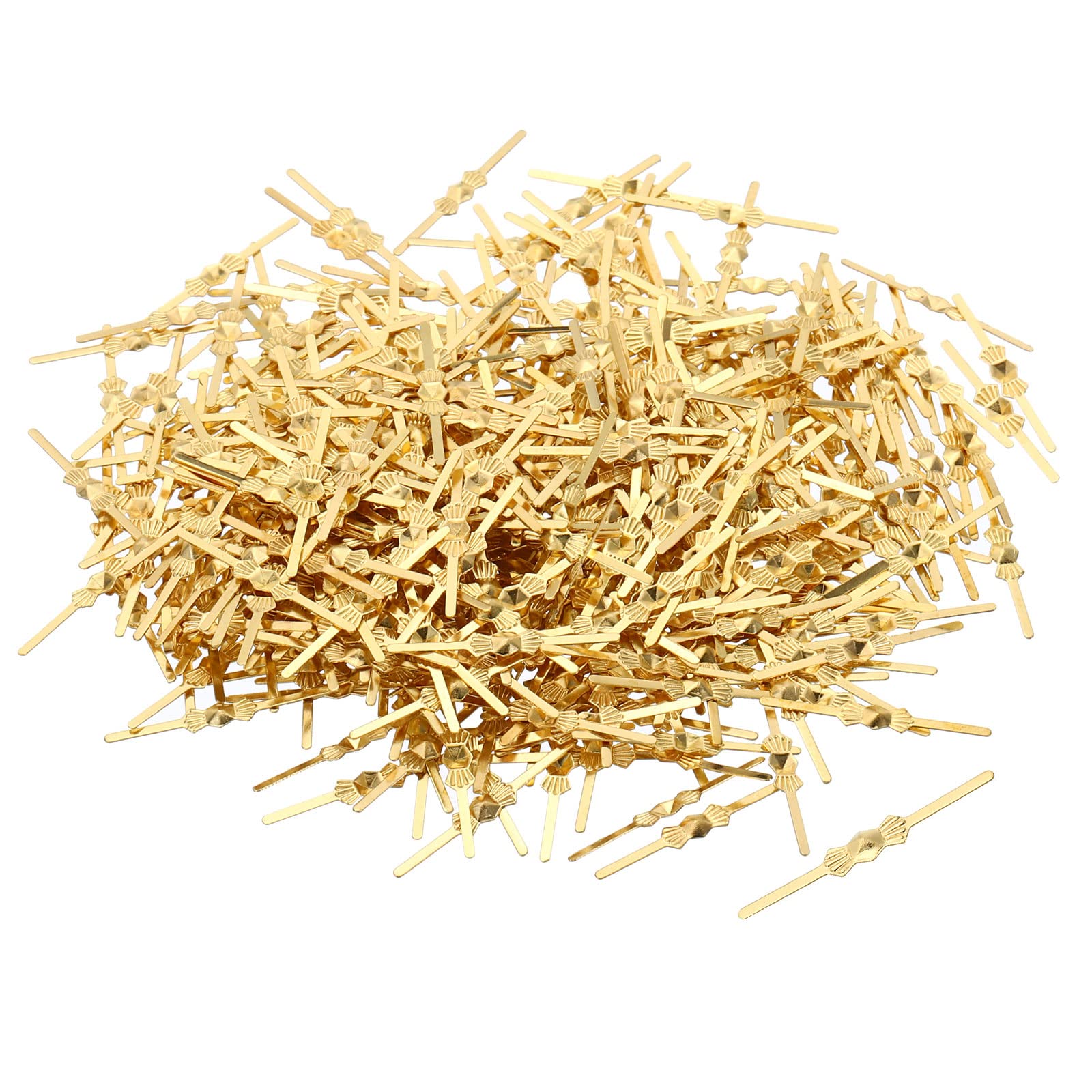 PATIKIL Chandelier Connector Clip, 500 Pack 25mm/1" Length Chandelier Bowtie Pin Replacement for Fastening Crystals Lamp Ceiling Light Parts, Golden