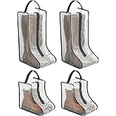NAFJYR 4 Pcs Boot Storage Bag, Portable Waterproof and Dustproof Boot Bags for Cowboy Boots (2*High + 2*Short)