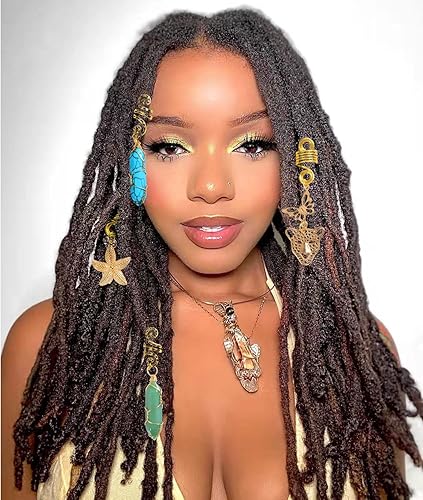 Leeven 129 Pcs Crystal Wire Wrapped Wrapped Adornment Dreadlock