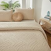 Brandream King Size Quilt Set Cotton Beige Quilts Farmhouse Matelasse Bedding Covetlet Set 3-Piece