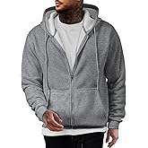 JMIERR Mens Full Zip Casual Cotton Hooded Fleece Drawstring Hoodies Pullover Sweatshirts Casual Long Sleeve Shirts