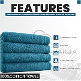 GC GAVENO CAVAILIA Large Bath Towels 4 Pack 75 x 135 cm Teal 450 GSM view 2