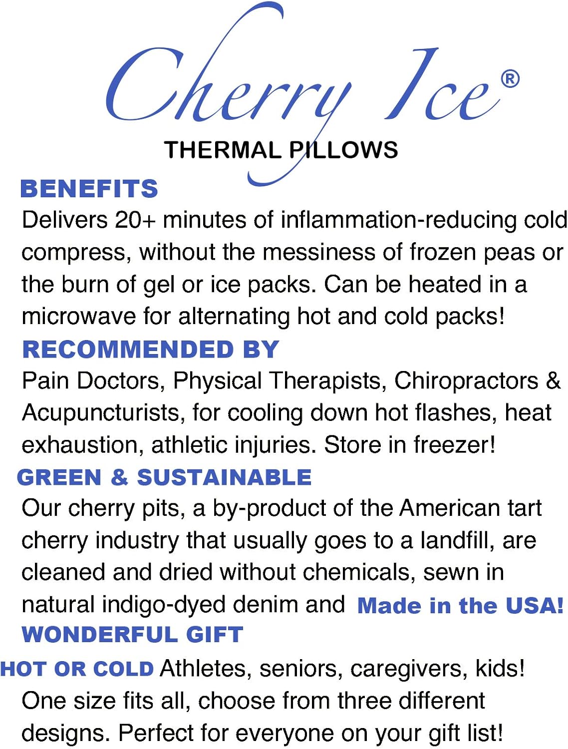 Hot Cherry Pit Pillow Square - Red Denim, Natural-Dyed (Minimal Package/Twine) Natural Moist Heat or Cold Therapy for Muscle Pain, Tension Relief, Headaches, Arthritis, Aromatherapy - Microwavable: Health & Personal Care