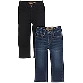 Wrangler Toddler Jeans - 2-Pack Pull-On Denim Boys Jeans w/Soft, Stretchy Fabric - Adjustable Waistband, Casual Fit, Durable