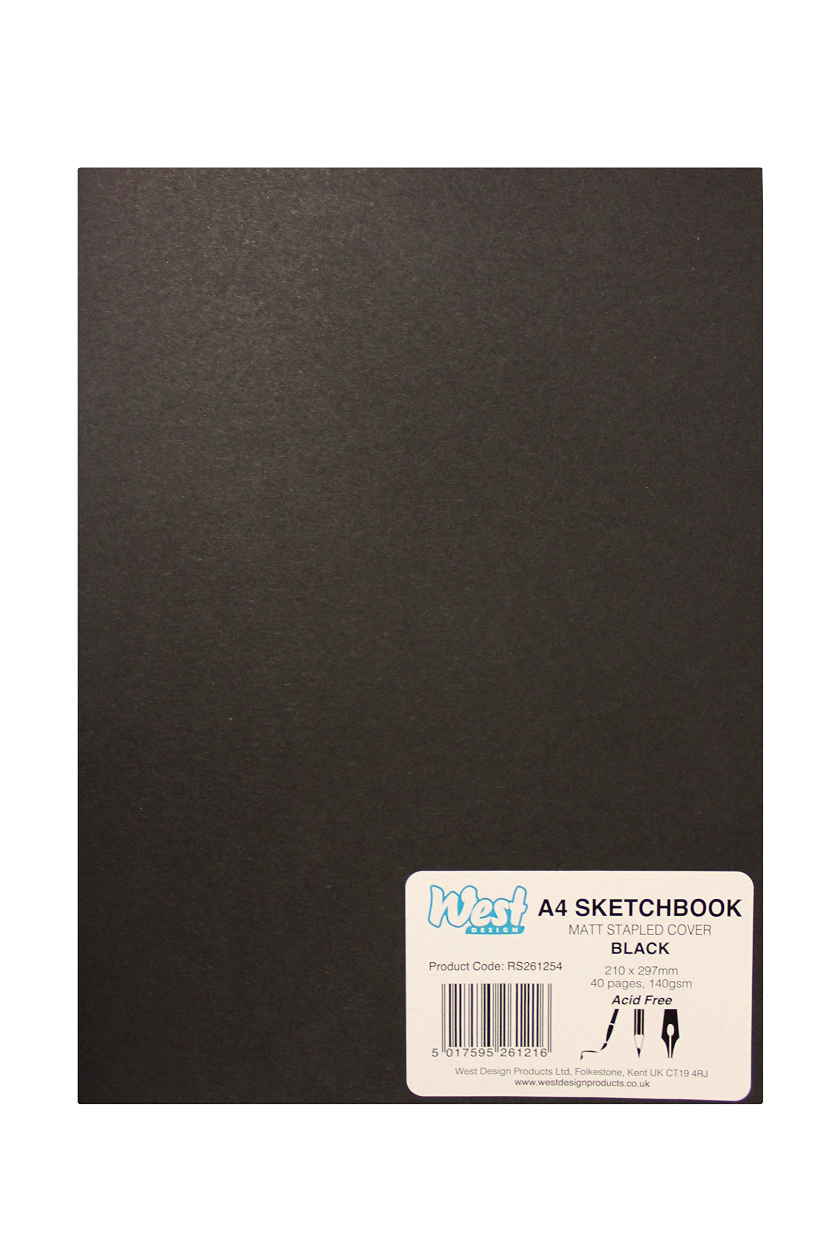 RS261254 A4 Sketchbook MATT Black 140g