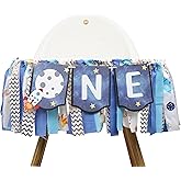 Outer Space High Chair Banner - Planets Astronaut Rocket 1st Birthday Decorations,Space First High Chair One Banner Party Decor,First Trip Around Sun