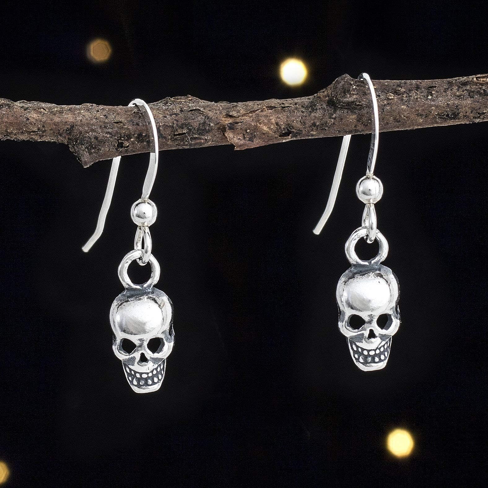 Sterling Silver Teeny Tiny Skull Earrings - Handmade, Solid .925