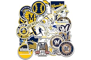 JOL 30 PCS Milwaukee American Brewers Baseball Stickers for Water Bottle, Laptop, Bicycle, Computer, Motorcycle, Travel Case, Car Decal Decoration Sticker