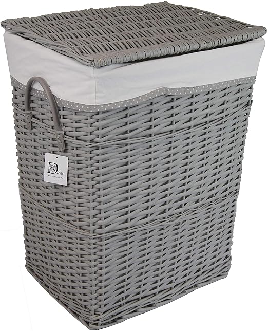 dvier 02HgRt-b Cesta para Colada, Mimbre, Color Gris, BxTxH 40x30x55cm: Amazon.es: Hogar
