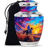 JAGSHASHI Cowboy Urn for Human Ashes - Cremation Urn for Dad and Adults (10 Inch, Pack of 1)