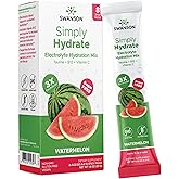 Swanson Simply Hydrate Electrolyte Mix - Sugar-Free Watermelon Flavor - 8 Packets | Advanced Electrolyte Blend | Convenient On-The-Go Solution