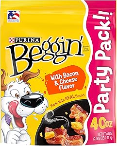 Purina Beggin' Strips Real Meat Dog Training Treats, Bacon & Cheese Flavors - 40 oz. Pouch