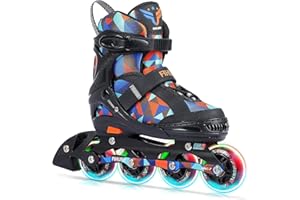 FIHUNY Adjustable Inline Skates for Kids and Adults with Light Up Wheels,Roller Skates for Girls and Boys,Women
