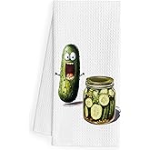 QEJ Funny Pickle Kitchen Dish Towels, Gifts for Pickle Lovers Women, Pickles Gifts Decorative Hand Tea Towels for Kitchen Dining Room, 16x24 Inch