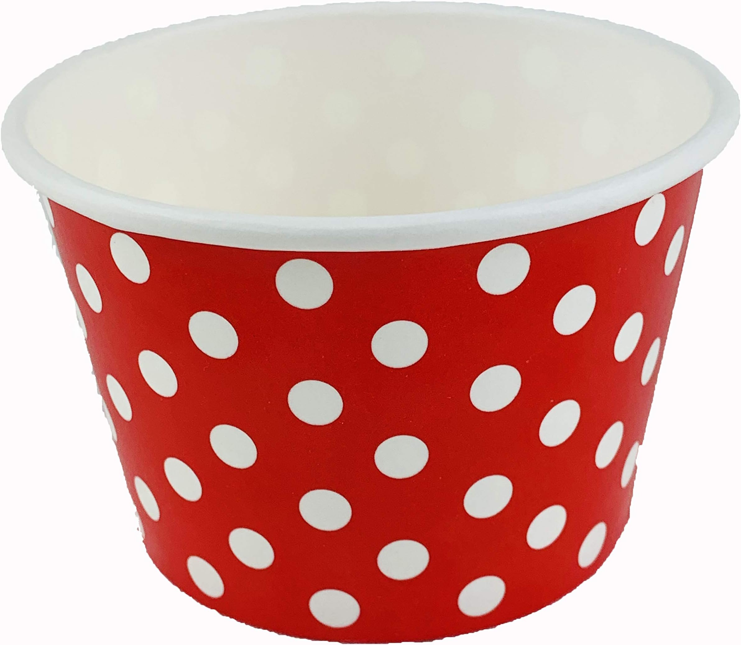 Worlds Paper Ice Cream Cups Polka Dot Paper Yogurt Cups 8oz Red 50 pack