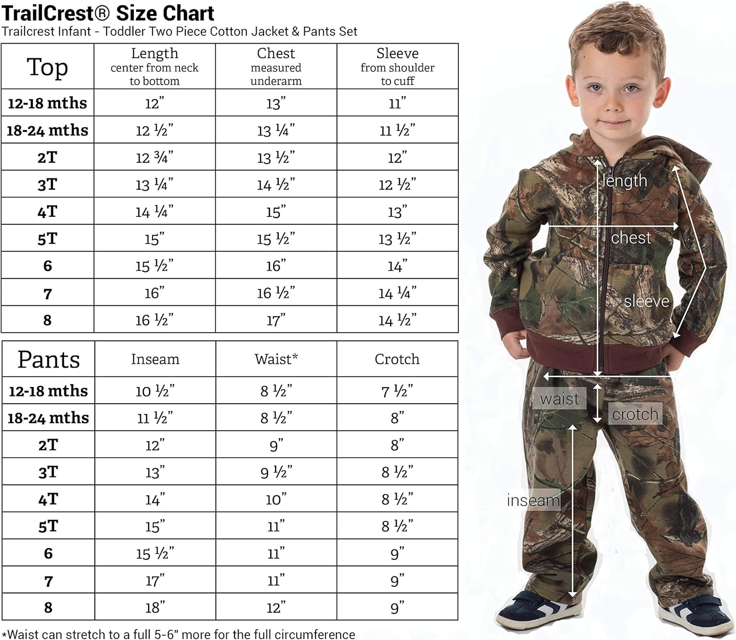 TrailCrest Infant - Toddler Two Piece Cotton Jacket & Pants Set: Clothing