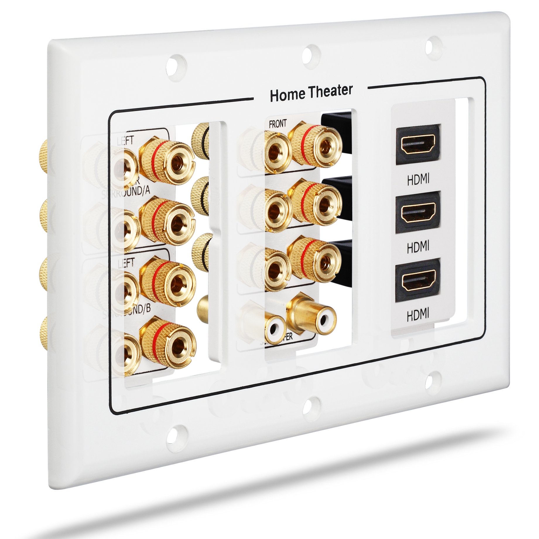 3 Gang Wall Plate, Fosmon [3Gang 7.2 Surround Sound Distribution] Home