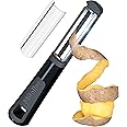 Mueller UltraGlide Swivel Vegetable Peeler for Kitchen with Ergonomic Non-Slip Handle - Fruit, Veggie, Apple, Cucumber, Potato Peelers, Stainless Steel