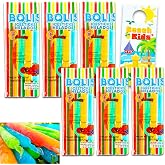 Bolis Freezer Pops Multi Pack - 6 Packs of Bolis Helados Icesticks | Bolis Freezer Frozen Ice Pops In Assorted Fruit Flavors (48 Freezer Popsicles) with Door Hanger