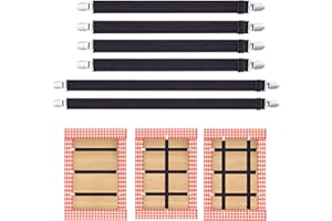 QoeCycth 6PCS Tablecloth Holder Clips Strap, Adjustable Elasticity Picnic Tablecloth Clip Perfect for Tables Bench Cover Picnic Party Camping Black