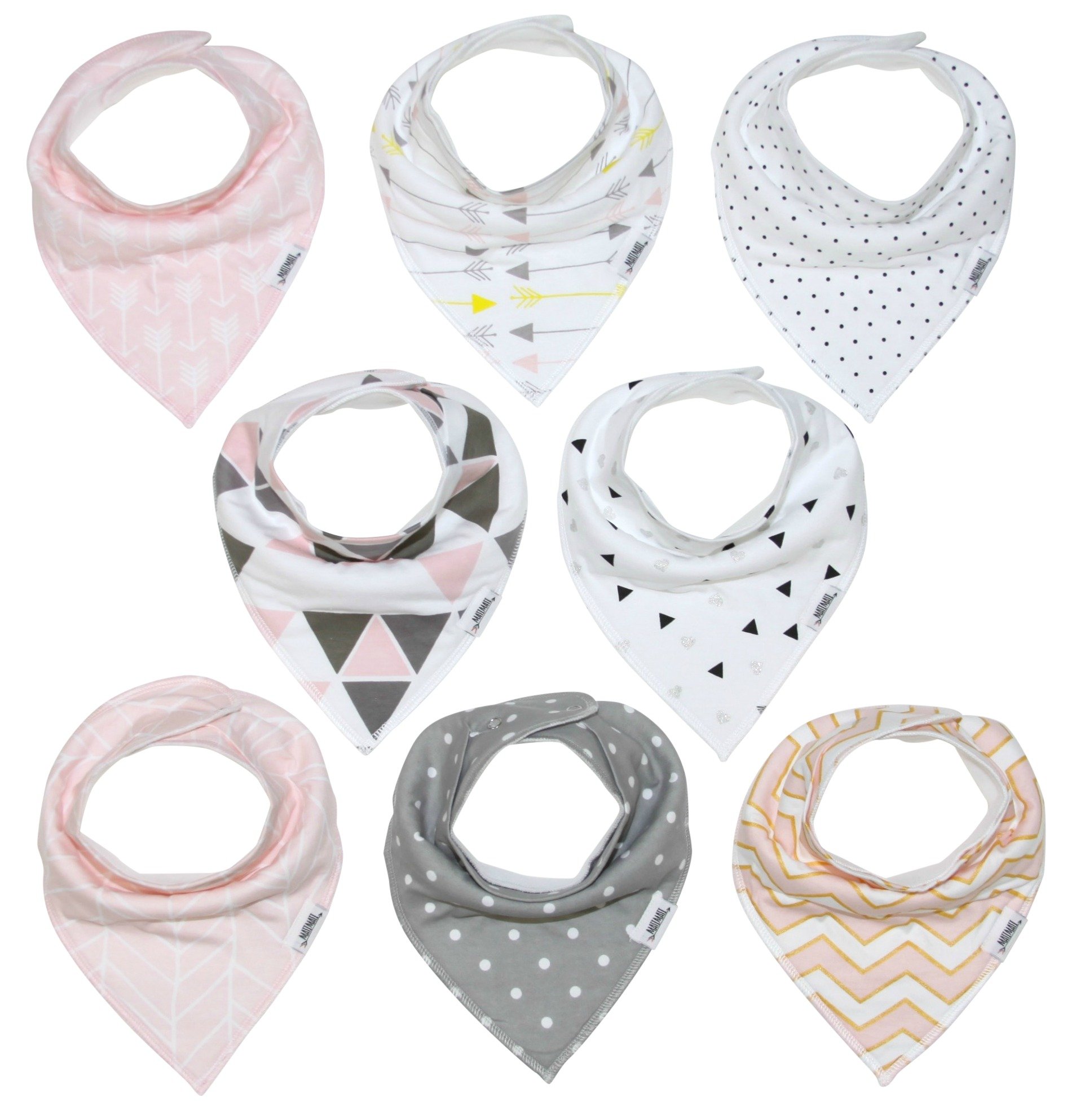Buy Baby Bandana Bibs Teething Bib Set For Baby Girls, Newborns, 8