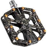 ROCKBROS Carbon Fiber MTB Pedals Lightweight Flat Platform 9/16" | Lightweight carbon fiber platform pedals with sealed bearings for smooth riding on MTB, road, BMX and mountain bikes