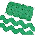 GORGECRAFT 10 Yard 1.58 Inch Large Christmas Green RIC Rac Trim Wave Bending Fringe Ribbon Jumbo Forest Green Rick Rack Wavy Edge Ribbon Fabric Zig Zag Trim for Sewing Wedding Dress Gift Wrapping
