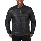 Vance Leathers' Men's Commuter Cafe Racer Motorcycle Leather Jacket with Armor