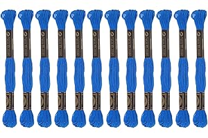 HARFINGTON 12 Skeins Embroidery Floss 8m Each Egyptian Long Fiber Cotton Cross Stitch Thread 26S/2x6 for Embroidery Projects 