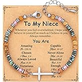 JGVG Christian Cross Bracelet for Women, Stocking Stuffers for Women, Confirmation Baptism Easter Gifts, Unique Gift for Friends Daughter Mom Sister in Christ on Birthday Christmas