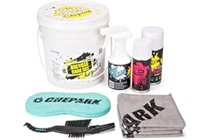 CHEPARK Cleaning Kit-Bike Wash & Drivetrain Essentials Kit with bike clean,Bicycle Degreaser,dry Lubricant,Cleaning Brush Tool-Bike Maintenance for Mountain Road Gravel Bikes