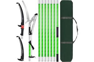 Loyesm 26ft Tree Trimmers Long Handle Pruner, Four Pulley Design Manual Extension Pole Saw, Extendable Tree Branch Trimmer with Alloy Steel Saw Blades and Scissor